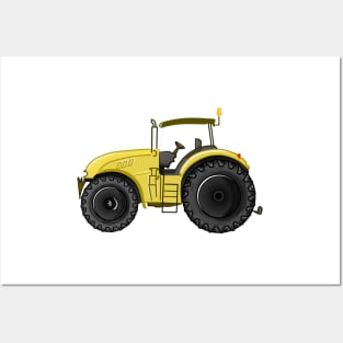 Yellow tractor Posters and Art